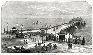 Piers Prints: New Pier at Hastings 1872