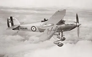 Pre War Prints: New RAF Hawker Fury aircraft in flight, 1933