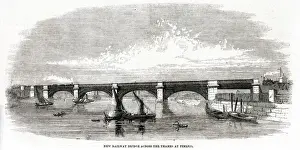 Steamboat Prints: New Railway Bridge, Pimlico, London 1860