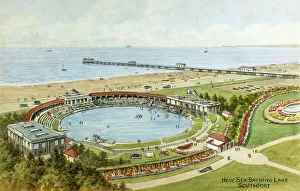 Pier Prints: New sea bathing lake, Southport, Lancashire