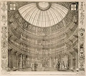 Englishwomen Prints: New Stock Exchange in London dealing with contracts