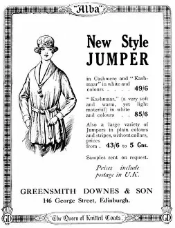 Images Dated 5th November 2015: New style jumper - 1919 ladies clothing advertisement