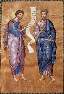 New Testament. The apostle James and St. Luke writing the Go