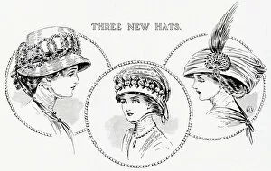 Images Dated 16th November 2016: Three new toque hats 1909