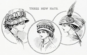 Images Dated 16th November 2016: Three new toque hats 1909