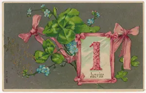 Ribbons Prints: New Year Card 1909