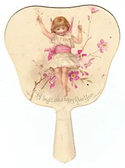 New Year card in the form of a fan