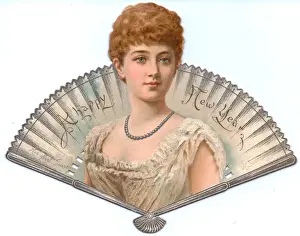 New Year card in the form of a fan