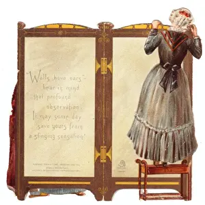 New Year card in the form of a folding screen