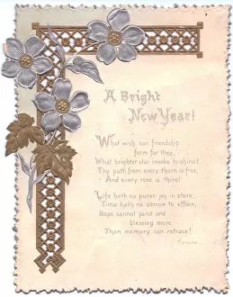 New Year card in gold and silver