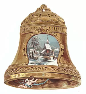 Images Dated 11th November 2015: New Year card in the shape of a bell
