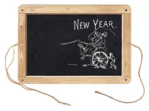 Trompe Prints: New Year card in the shape of a childs slate