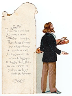 Images Dated 5th October 2017: New Year card in the shape of a folding screen