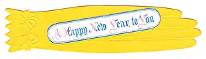 New Year card in the shape of a glove