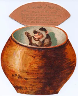 Images Dated 9th May 2018: New Year card in the shape of a jar