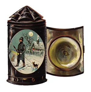 Images Dated 9th May 2018: New Year card in the shape of a lantern