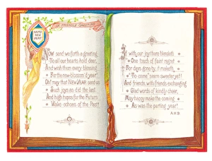 Images Dated 11th November 2015: New Year card in the shape of an open book