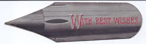 New Year card in the shape of a pen nib
