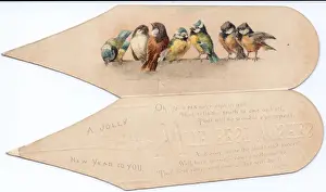 New Year card in the shape of a pen nib