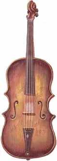 Images Dated 3rd December 2015: New Year card in the shape of a violin