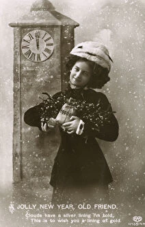 Pounds Gallery: New Year Greetings 1911 / 1912 Wishing Wealth in year ahead