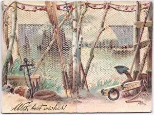New Year greetings card with nautical objects