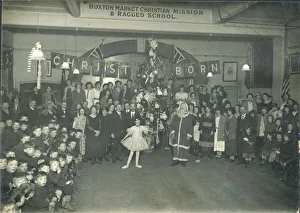 New Year party at the Hoxton Market Christian Mission and Ragged School in January 1924 New Year party at the Hoxton Market Christian Mission and Ragged School in January 1924
