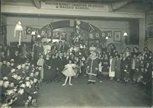 New Year party at the Hoxton Market Christian Mission and Ragged School in January 1924