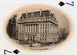 New York City - Playing card - Hall of Records - 7 of Spades New York City - Playing card - Hall of Records - 7 of Spades