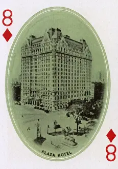 New York City - Playing card - Plaza Hotel - 8 of Diamonds