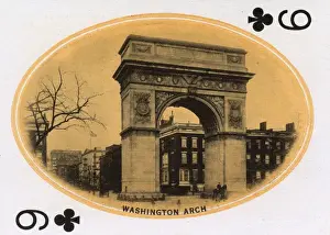 New York City - Playing card - Washington Arch - 9 of Clubs