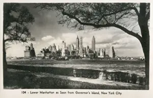 New Images From The Grenville Collins Collection Prints: New York City, USA - Lower Manhattan from Grosvenor Island