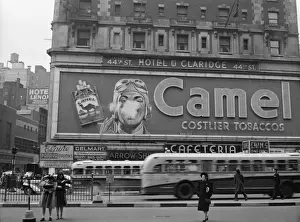 New York, New York. Camel cigarette advertisement at Times S