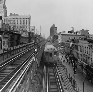 New York, New York. Looking north from the Ninth Street stat