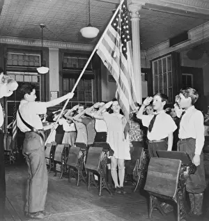 New York, New York students pledging allegiance to the flag