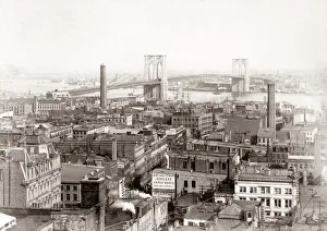 new york skyline brooklyn bridge usa c 1890 s Trending Item 6
