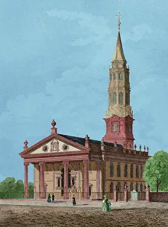 Manhattan Prints: New York. St. Paul's Chapel in Manhattan