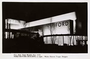 Nightime Gallery: New York Worlds Fair - Ford Motor Building at night