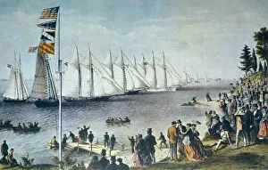 Currier Prints: New York Yacht Club regatta. Edition of 1868