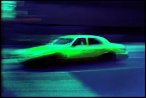New York yellow cab moving