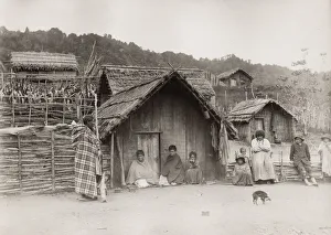 Archiecture Prints: New Zealand - Maori family group at Atene, Whanganui