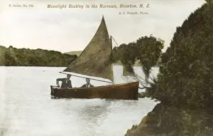 Nigh Time Prints: New Zealand - Moonlight Boating, Riverton
