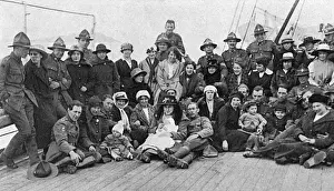 Anzac Prints: New Zealand soldiers returning home with English brides, WW1