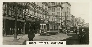 Auckland Prints: New Zealand - A tram on Queen Street, Auckland