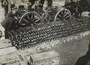 Pound Prints: New Zealand troops loading ammunition limbers near Albert