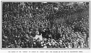 New Zealand troops marching to a memorial service in Westmin