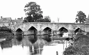 Peri Prints: Newbridge near Duxford River Thames Victorian period
