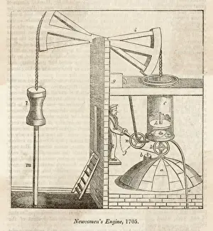 1705 Prints: Newcomen Steam Engine