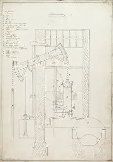 Newcomen Prints: Newcomens engine, drawing no 4