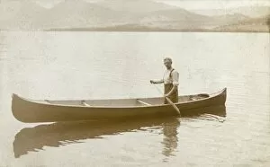 Images Dated 5th May 2011: Newfoundland and Labrador - Man paddling a canoe